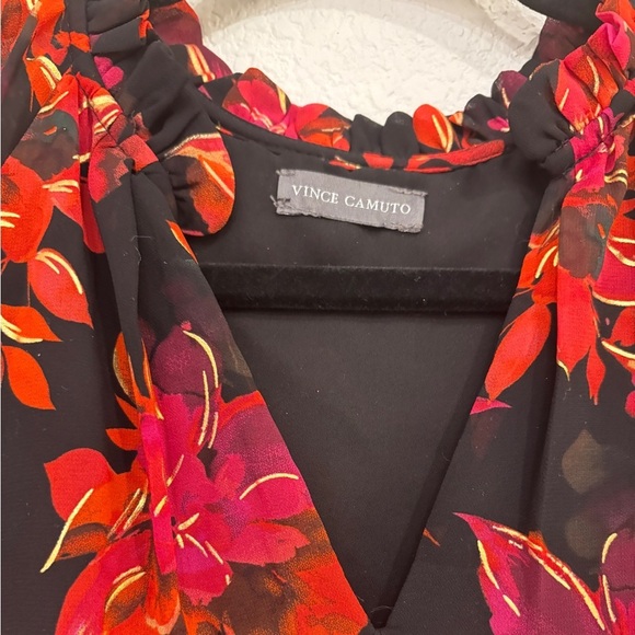 Size S - Vince Camuto‎ Women's Split-Neck Long-Sleeve Babydoll Dress - Picture 4 of 5